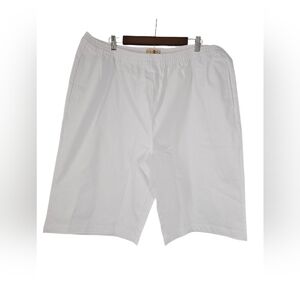 NWOT Turtle Bay New York White Shorts W/ Pockets ElasticWaist Size 2XL